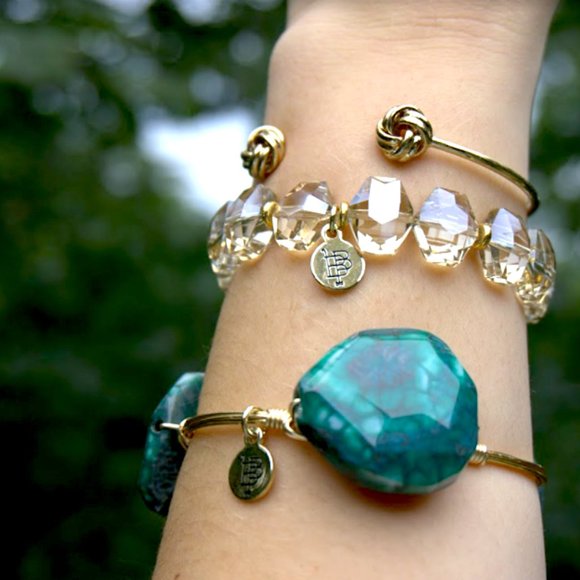 Bourbon & Bowties | Jade Stone Chunky Bangle - Picture 4 of 6